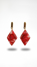 Red & Gold Diamond Earrings