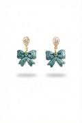 Jade Green Bow Earrings