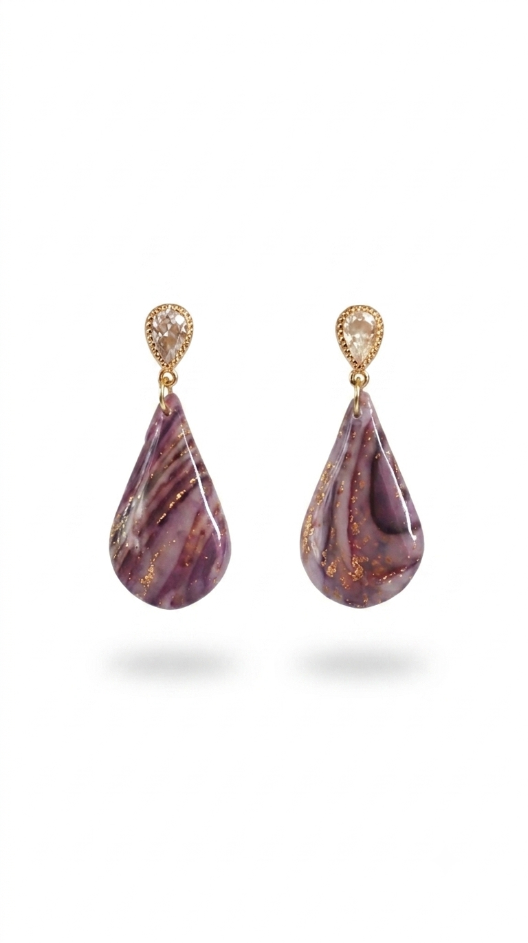 Purple & Gold Earrings