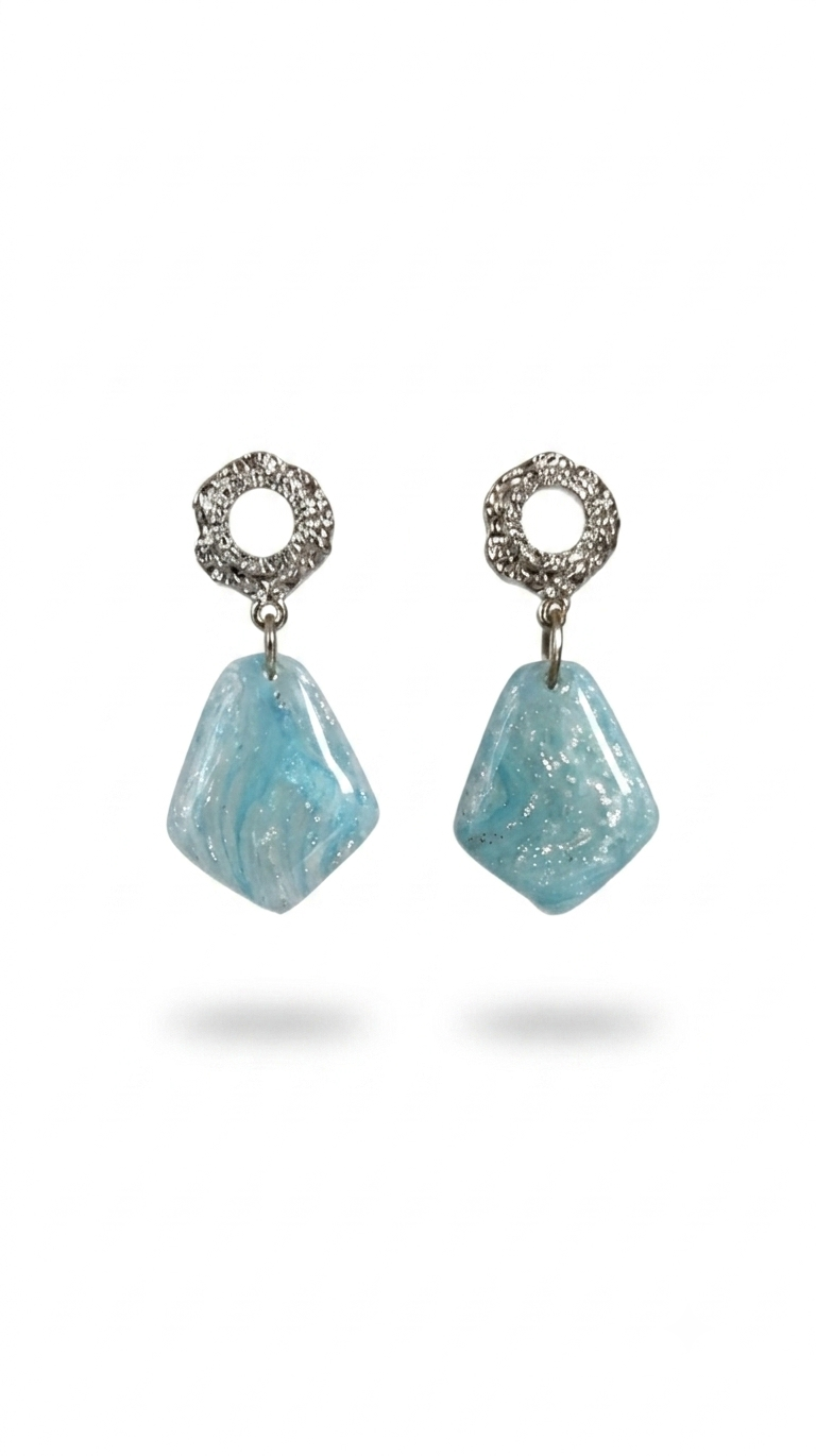 Ice Blue & Silver Earrings
