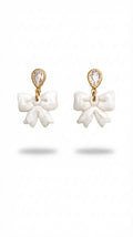 Pearl White Bow Earrings