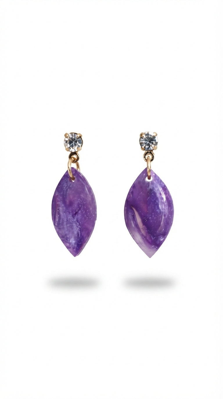 Vibrant Purple Pearl Earrings