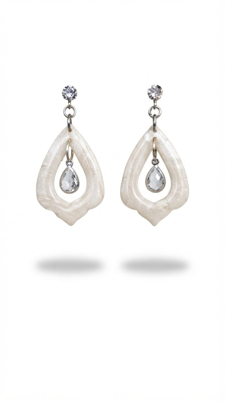 Pearl White Elegant Earrings