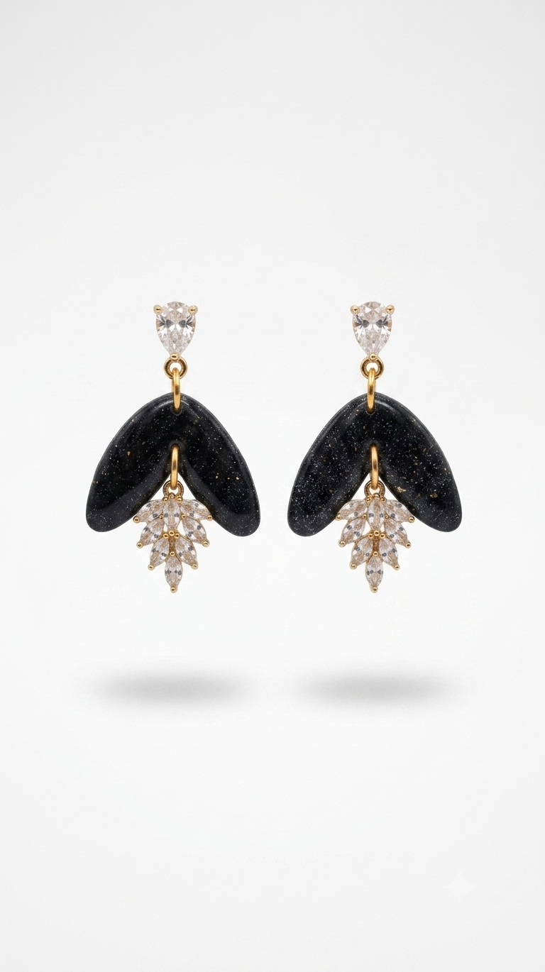 Black Boomerang Earrings