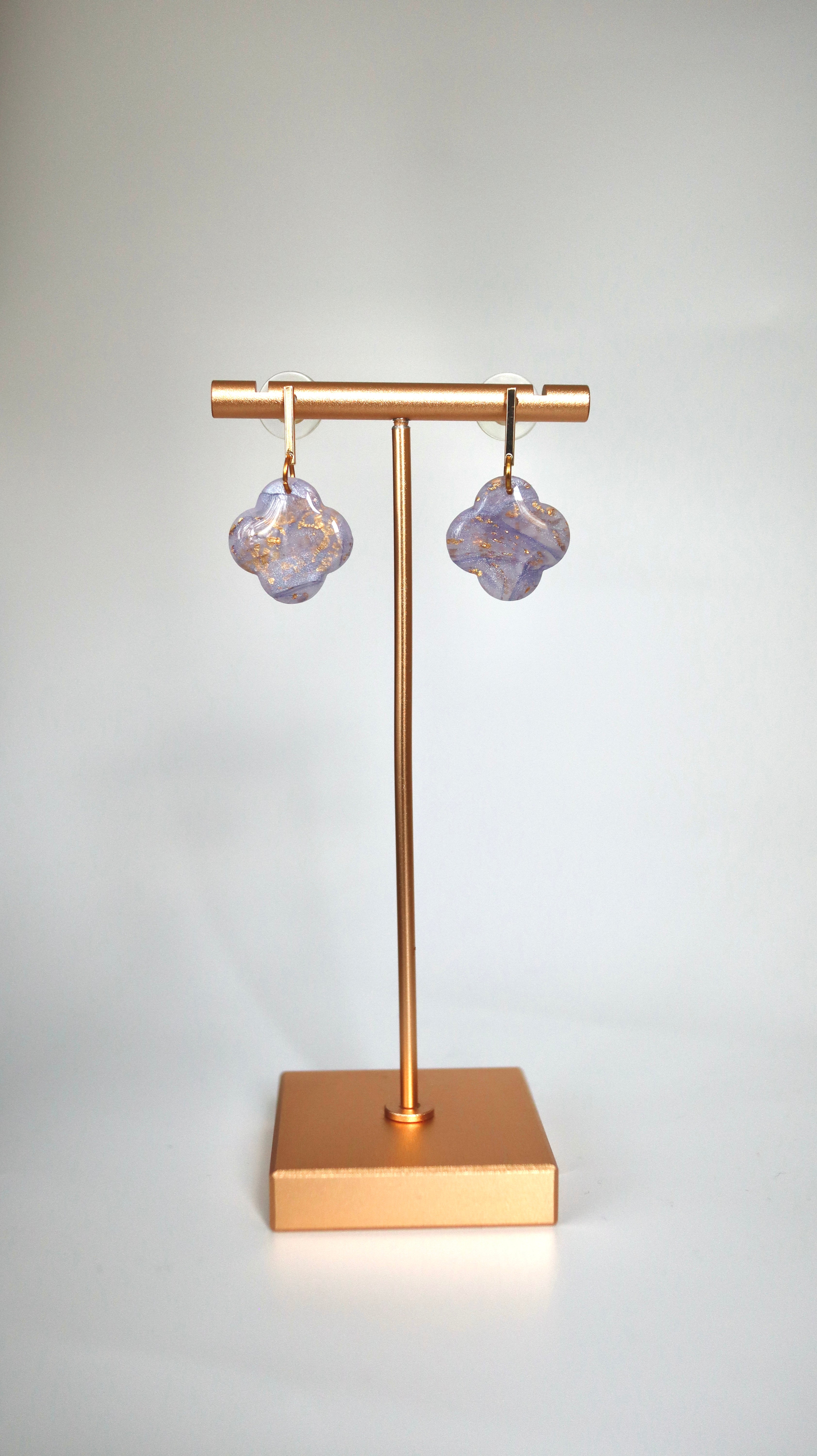 Lavendar Clover Earrings