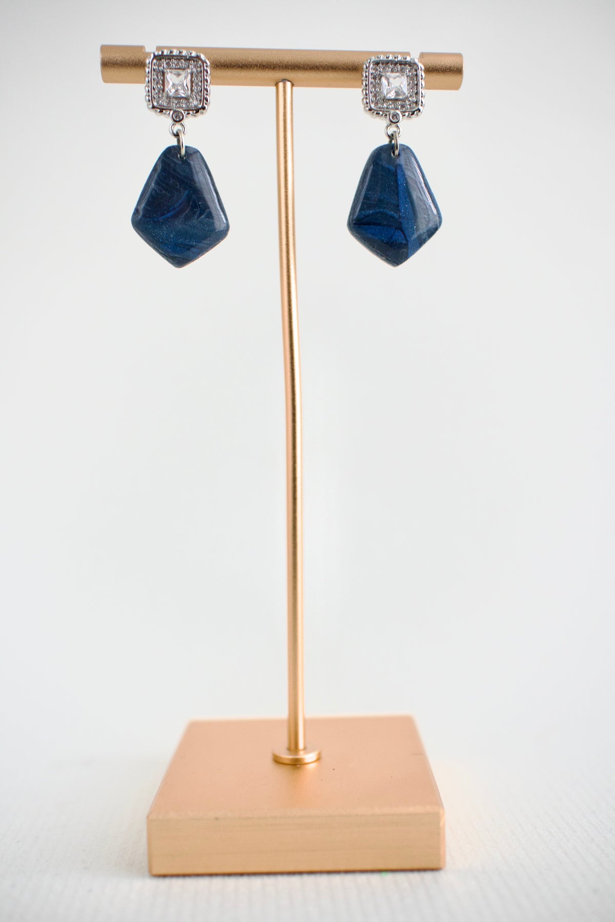 Navy Blue Pearl Earrings